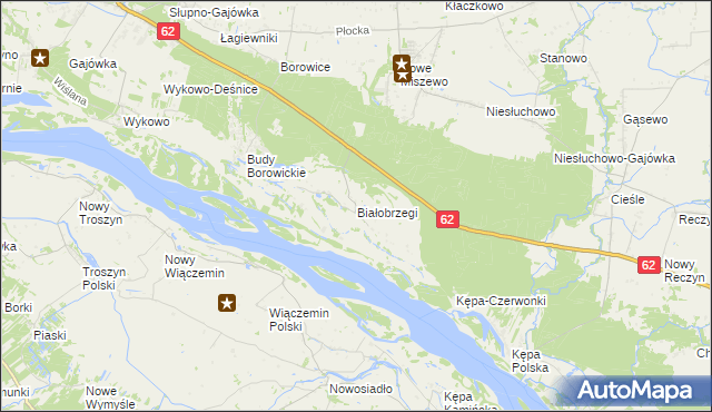 mapa Białobrzegi gmina Bodzanów, Białobrzegi gmina Bodzanów na mapie Targeo
