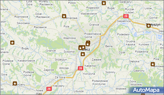 mapa Biecz powiat gorlicki, Biecz powiat gorlicki na mapie Targeo