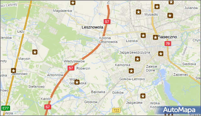 mapa Bobrowiec gmina Piaseczno, Bobrowiec gmina Piaseczno na mapie Targeo