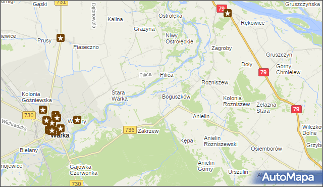 mapa Boguszków, Boguszków na mapie Targeo