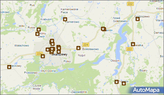 mapa Bolesławowo gmina Skarszewy, Bolesławowo gmina Skarszewy na mapie Targeo
