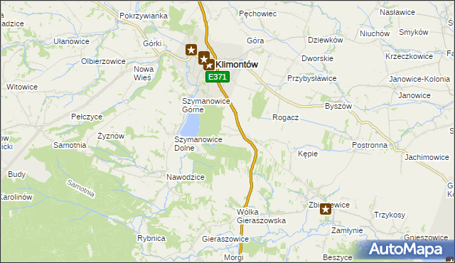 mapa Borek Klimontowski, Borek Klimontowski na mapie Targeo