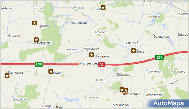 mapa Borzejewo, Borzejewo na mapie Targeo