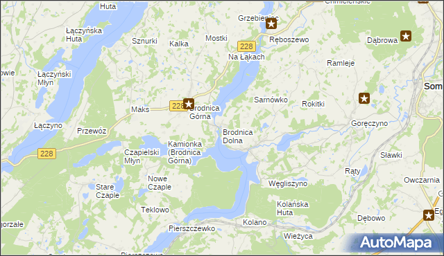 mapa Brodnica Dolna, Brodnica Dolna na mapie Targeo