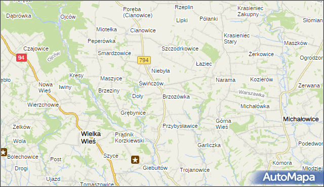 mapa Brzozówka gmina Zielonki, Brzozówka gmina Zielonki na mapie Targeo