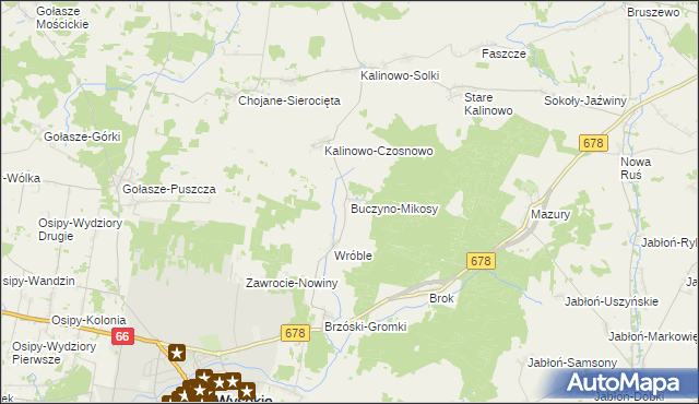 mapa Buczyno-Mikosy, Buczyno-Mikosy na mapie Targeo