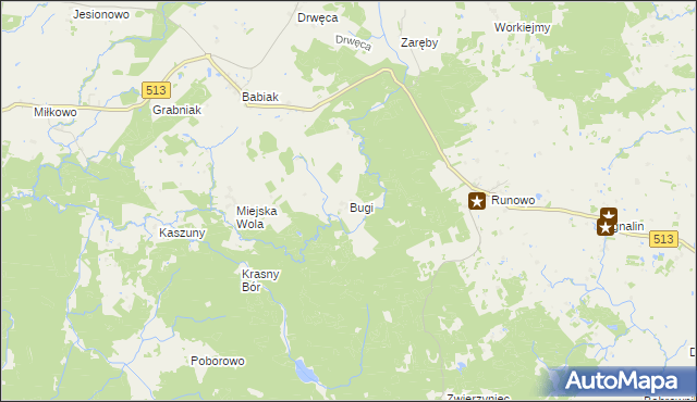 mapa Bugi, Bugi na mapie Targeo