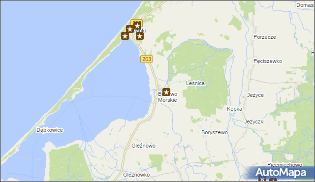 mapa Bukowo Morskie, Bukowo Morskie na mapie Targeo