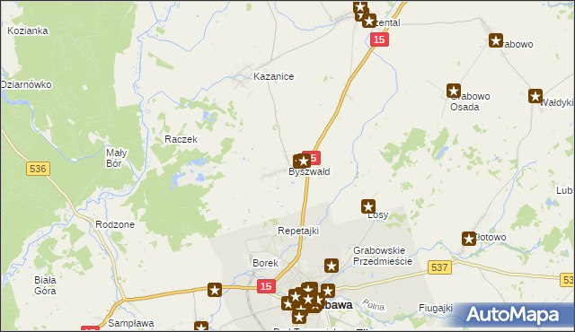 mapa Byszwałd, Byszwałd na mapie Targeo
