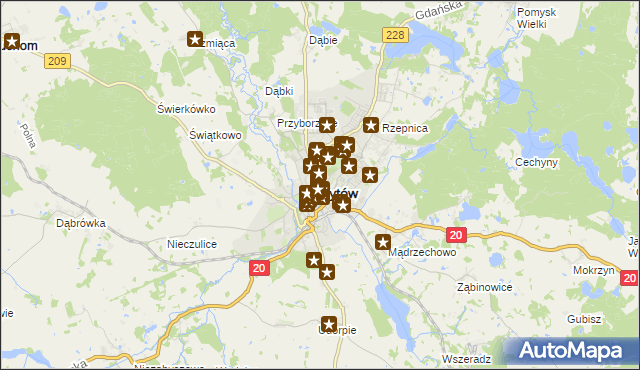 mapa Bytów, Bytów na mapie Targeo