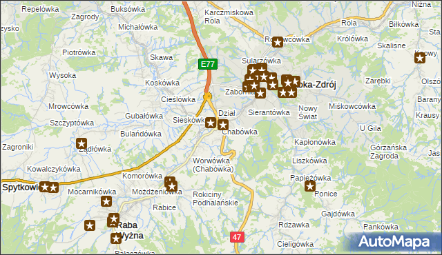 mapa Chabówka, Chabówka na mapie Targeo
