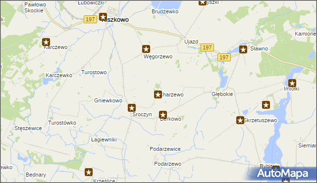mapa Charzewo, Charzewo na mapie Targeo
