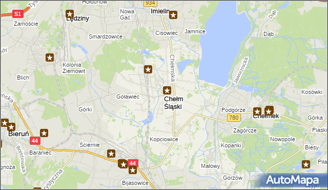 mapa Chełm Śląski, Chełm Śląski na mapie Targeo