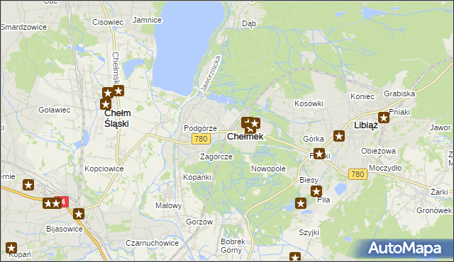 mapa Chełmek powiat oświęcimski, Chełmek powiat oświęcimski na mapie Targeo