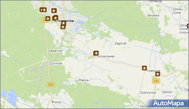 mapa Chocianowiec, Chocianowiec na mapie Targeo