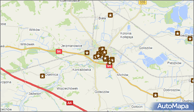 mapa Chojnów powiat legnicki, Chojnów powiat legnicki na mapie Targeo