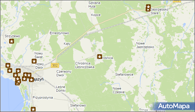 mapa Chrośnica gmina Zbąszyń, Chrośnica gmina Zbąszyń na mapie Targeo