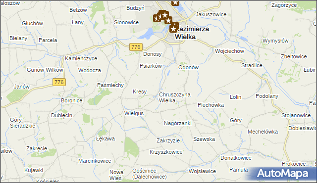 mapa Chruszczyna Wielka, Chruszczyna Wielka na mapie Targeo
