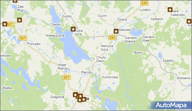 mapa Chudy Dwór, Chudy Dwór na mapie Targeo