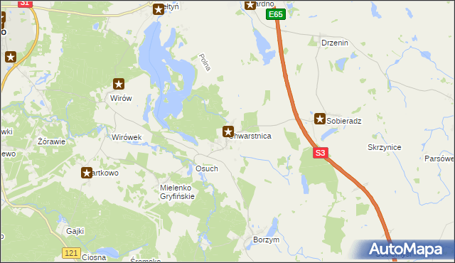 mapa Chwarstnica, Chwarstnica na mapie Targeo
