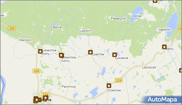 mapa Czachów gmina Cedynia, Czachów gmina Cedynia na mapie Targeo