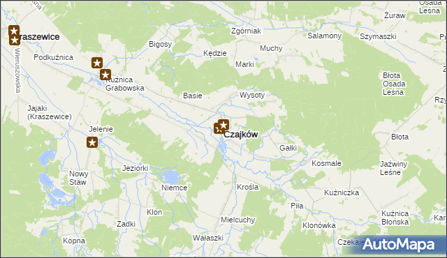 mapa Czajków powiat ostrzeszowski, Czajków powiat ostrzeszowski na mapie Targeo