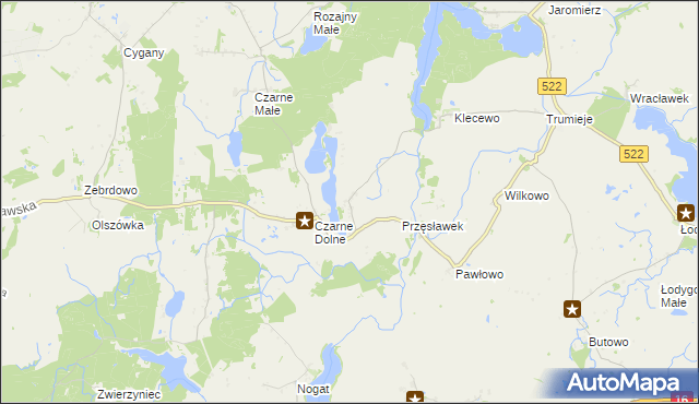 mapa Czarne Górne, Czarne Górne na mapie Targeo