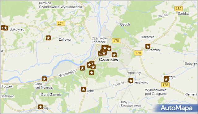 mapa Czarnków, Czarnków na mapie Targeo