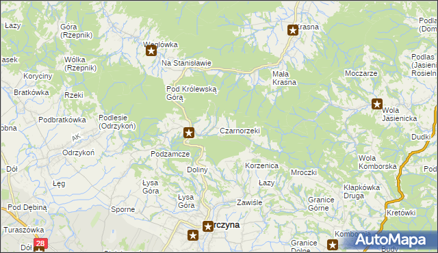 mapa Czarnorzeki, Czarnorzeki na mapie Targeo