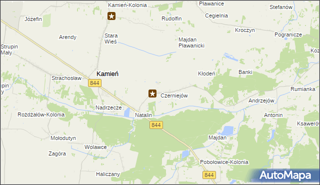 mapa Czerniejów gmina Kamień, Czerniejów gmina Kamień na mapie Targeo
