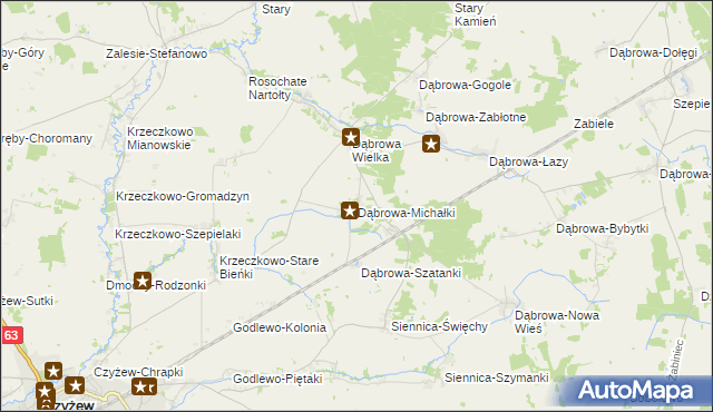 mapa Dąbrowa-Michałki, Dąbrowa-Michałki na mapie Targeo