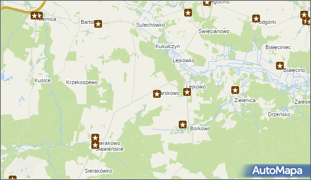 mapa Darskowo gmina Malechowo, Darskowo gmina Malechowo na mapie Targeo