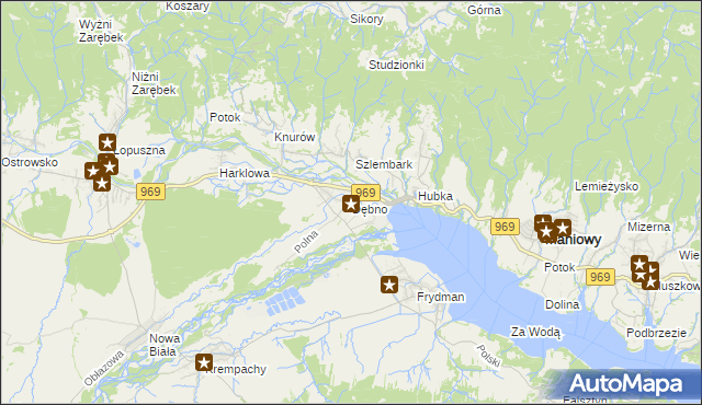 mapa Dębno gmina Nowy Targ, Dębno gmina Nowy Targ na mapie Targeo