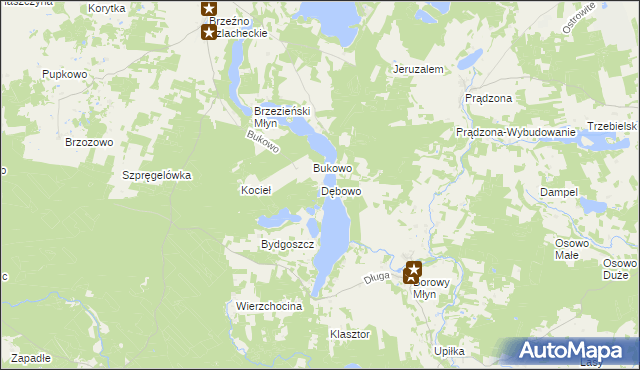 mapa Dębowo gmina Lipnica, Dębowo gmina Lipnica na mapie Targeo
