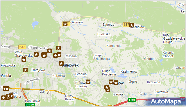 mapa Długa Szlachecka, Długa Szlachecka na mapie Targeo