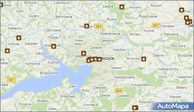 mapa Dobczyce, Dobczyce na mapie Targeo