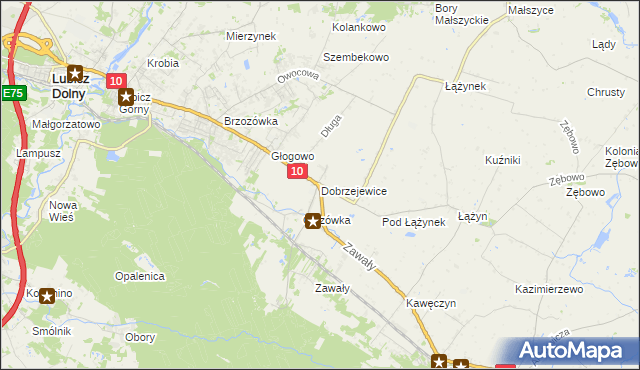 mapa Dobrzejewice, Dobrzejewice na mapie Targeo