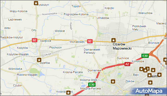 mapa Domaniewek Pierwszy, Domaniewek Pierwszy na mapie Targeo