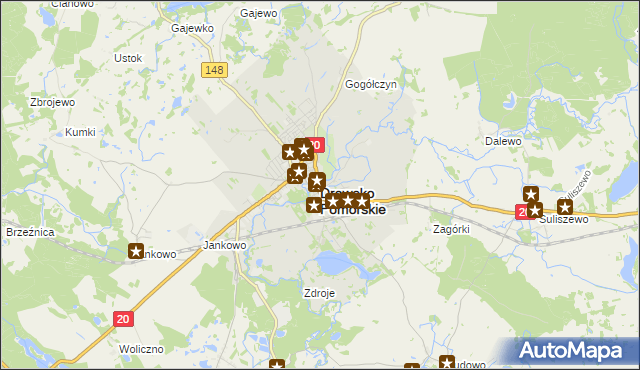 mapa Drawsko Pomorskie, Drawsko Pomorskie na mapie Targeo