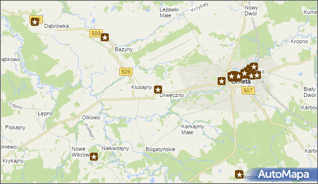 mapa Drwęczno, Drwęczno na mapie Targeo