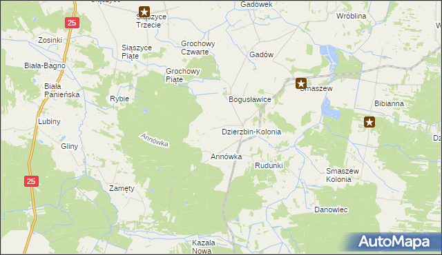 mapa Dzierzbin-Kolonia, Dzierzbin-Kolonia na mapie Targeo
