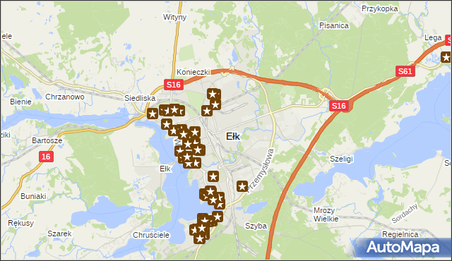 mapa Ełku, Ełk na mapie Targeo