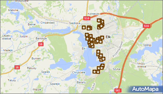 mapa Ełk powiat ełcki, Ełk powiat ełcki na mapie Targeo