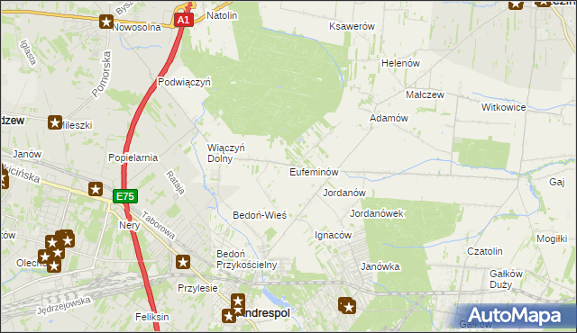 mapa Eufeminów, Eufeminów na mapie Targeo