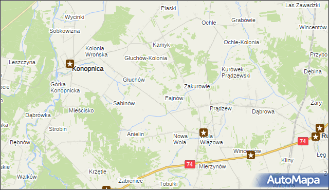 mapa Fajnów, Fajnów na mapie Targeo