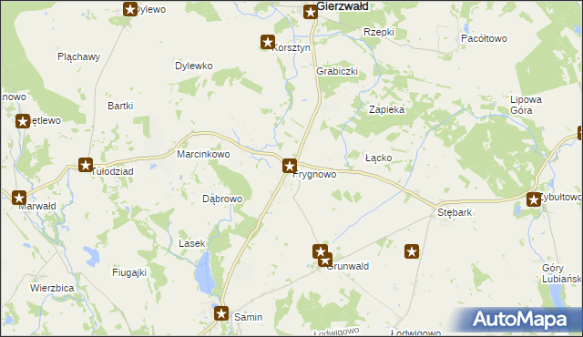 mapa Frygnowo, Frygnowo na mapie Targeo