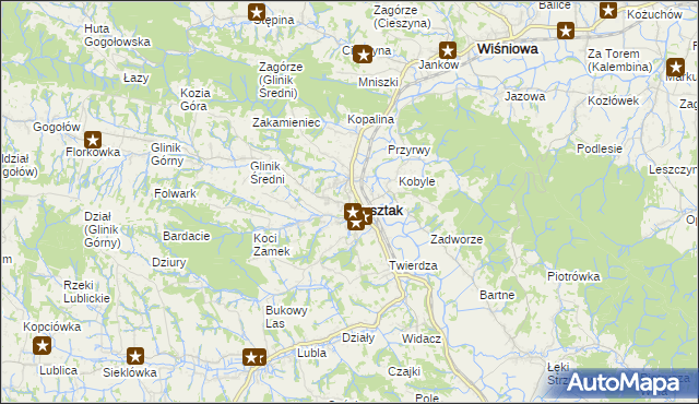 mapa Frysztak, Frysztak na mapie Targeo