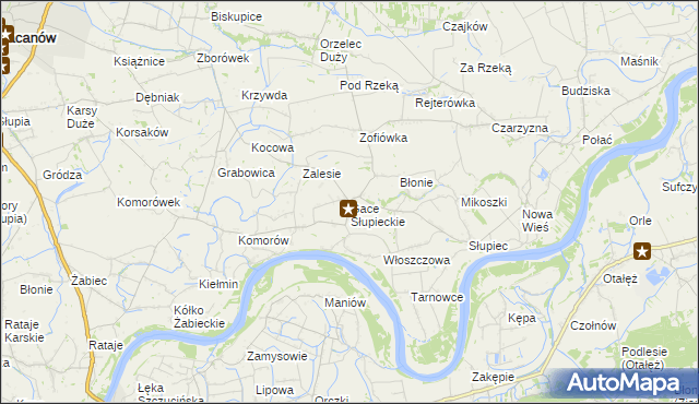 mapa Gace Słupieckie, Gace Słupieckie na mapie Targeo