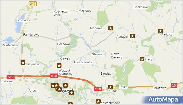 mapa Glesno, Glesno na mapie Targeo