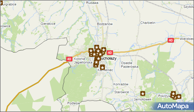 mapa Głuchołazy, Głuchołazy na mapie Targeo